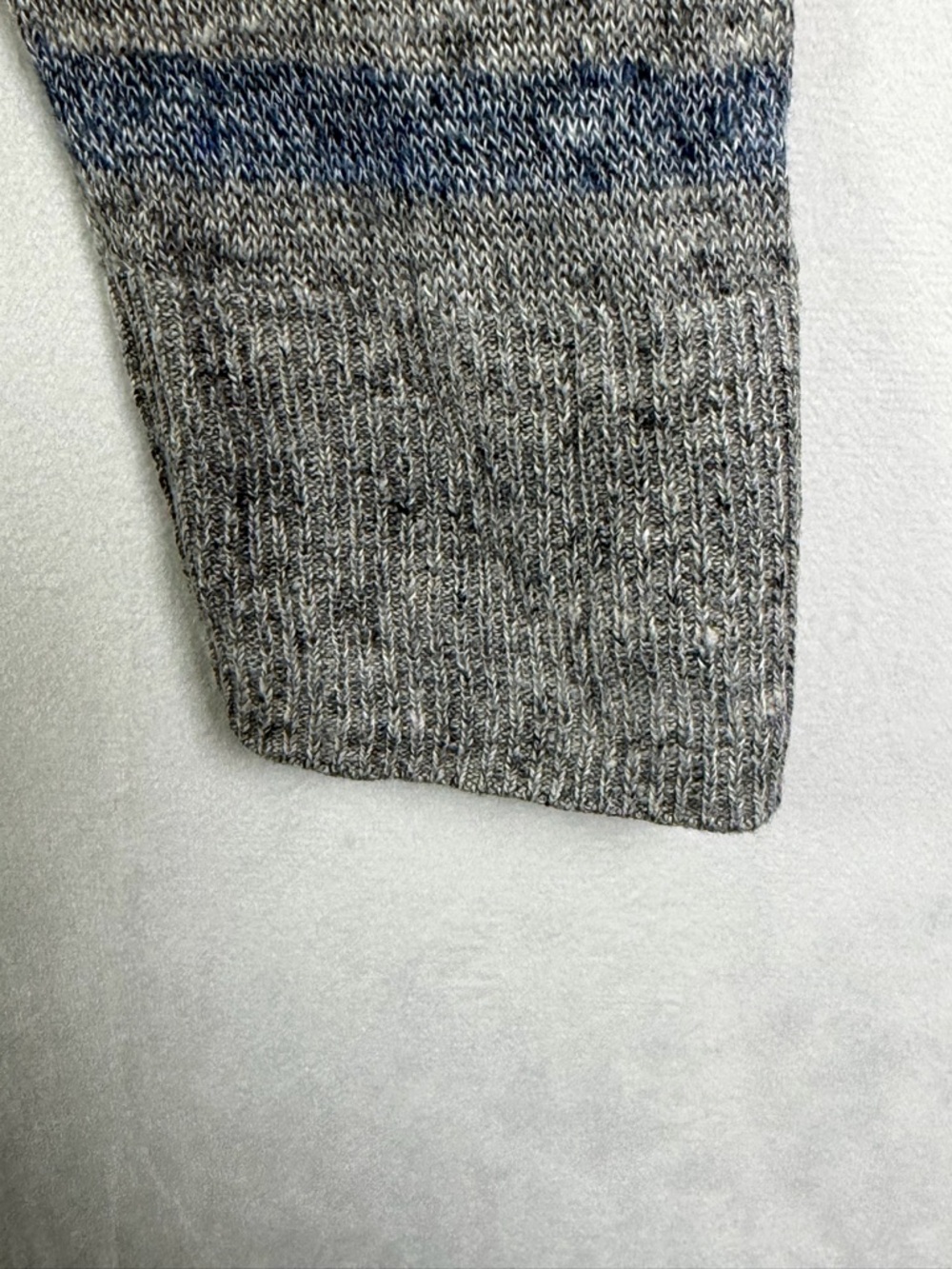 Rag & Bone Women’s Striped 100% Linen Knit Sweater Sz M Gray Blue Coastal *Flaw - Picture 8 of 9